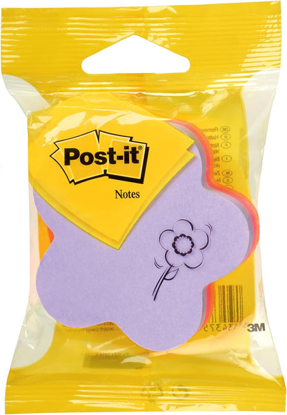 Post-it 76x76 mm Lilac Flower Shaped Cube Notes - Pink/Orange Standard Flower