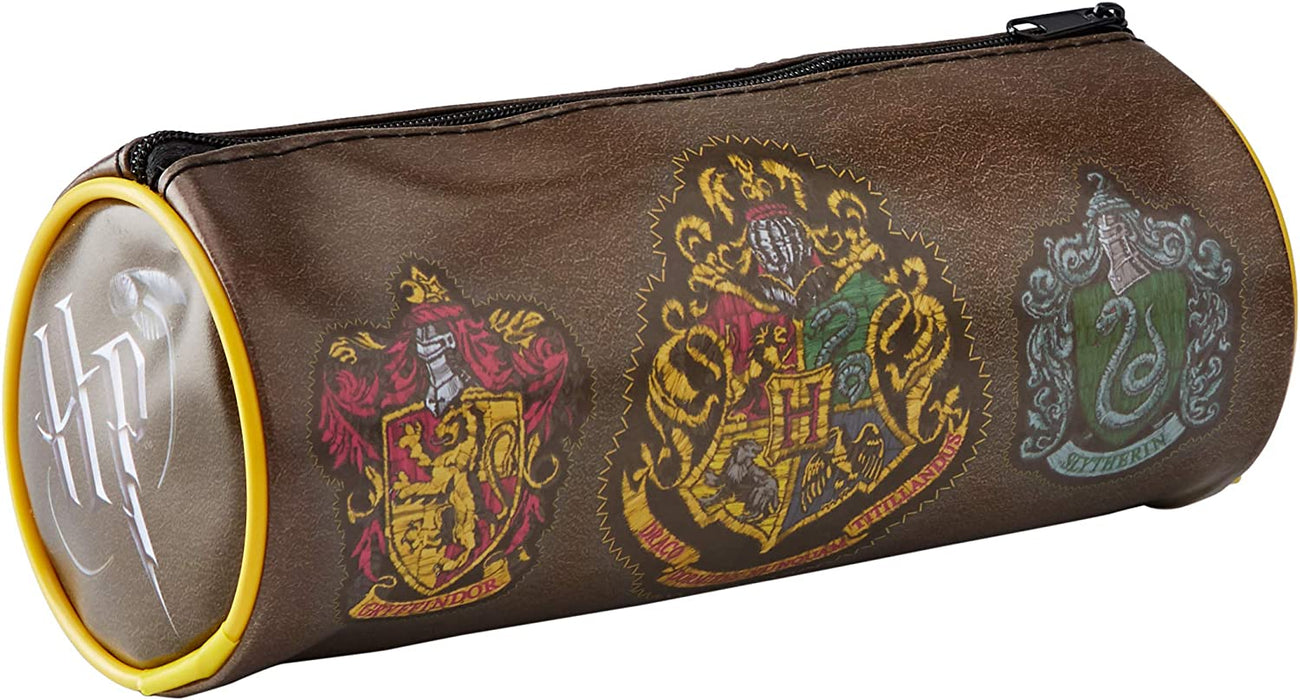 Harry Potter Zip Up Pencil Case HP Logo and House Crests - Official Merchandise