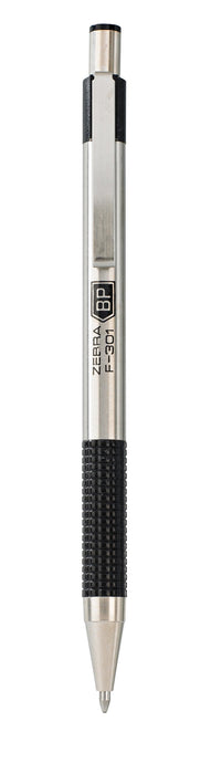 Zebra Pens F-301 1 mm Stainless Steel Ballpoint Pen - Black (Pack of 2), 1050