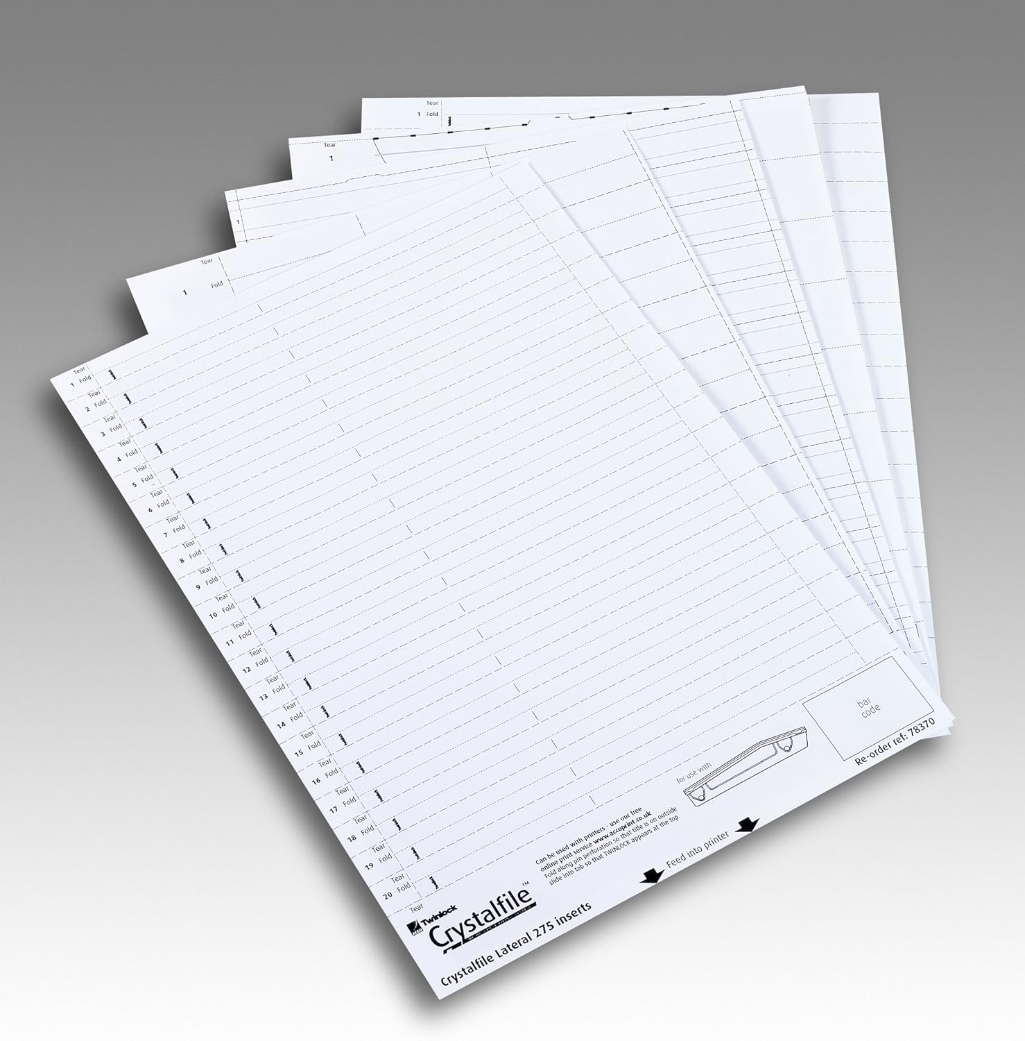 Rexel Printable Inserts for Rexel Suspension File Crystal Tabs, White, Crystalfile, Pack of 51, 78050