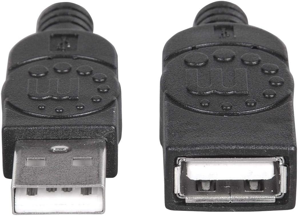 MANHATTAN 6-Feet Hi-Speed USB Device Cable A Male/A Female, Black (338653
