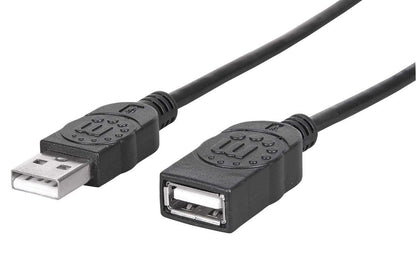 MANHATTAN 6-Feet Hi-Speed USB Device Cable A Male/A Female, Black (338653