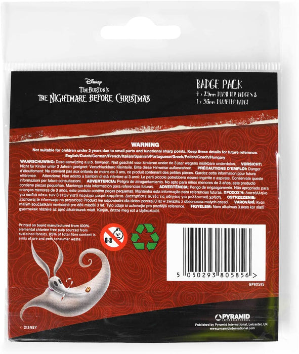 Pyramid International BP80585 Nightmare Before Christmas Characters Badge, Multi-Colour, 10 x 12.5 x 1.3 cm, Living Room