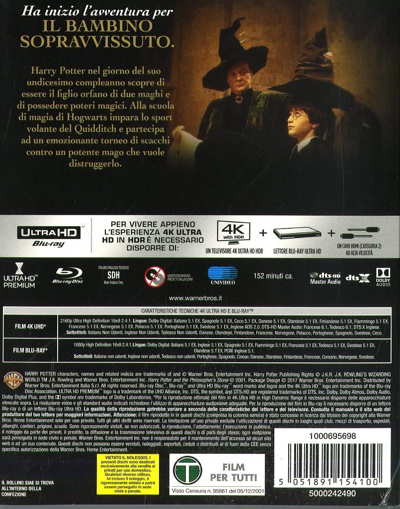 Harry Potter E La Pietra Filosofale (4k+Br)