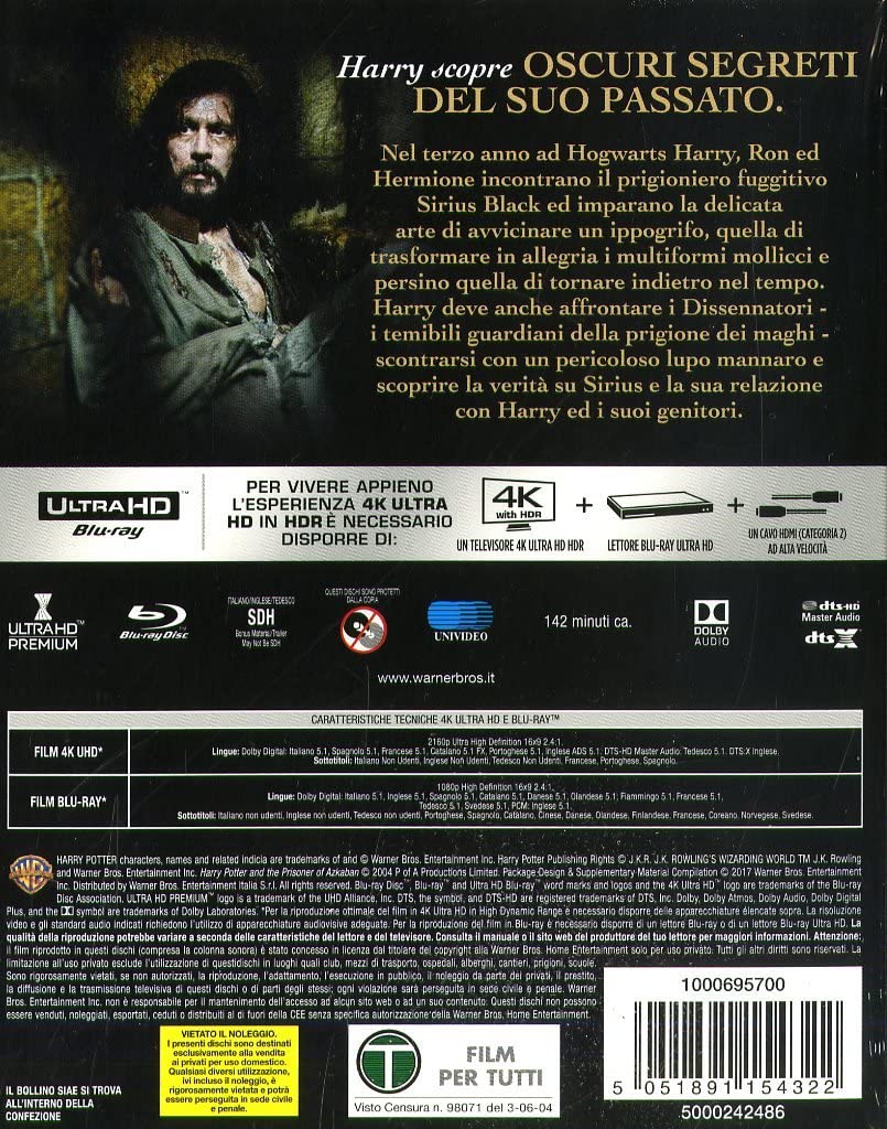 Harry Potter E Il Prigioniero Di Azkaban (4k+Br)