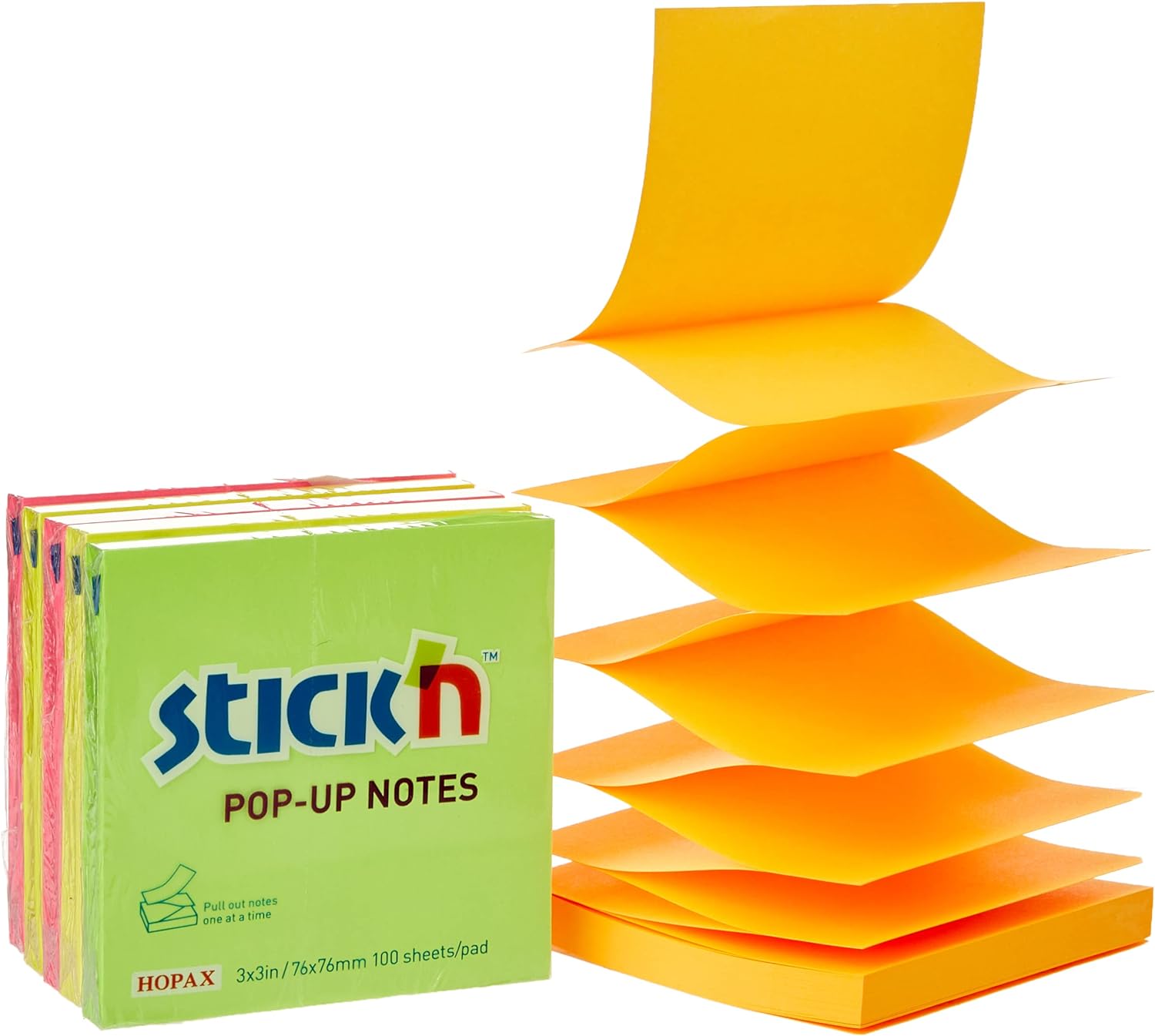Stick'N Assorted Neon Z Notes (Pack of 6