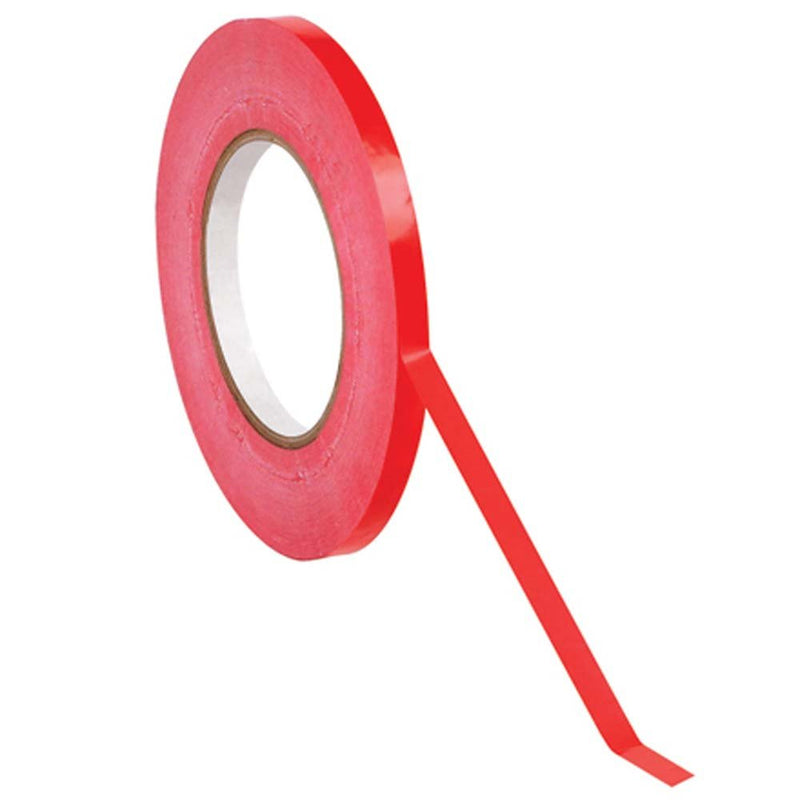 LSM 221491 9 mm x 66 m PVC Bag Neck Tape - Red (Pack of 6