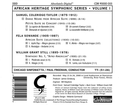 African Suite, Petite Suite De Concert (Chicago Sinfonietta)