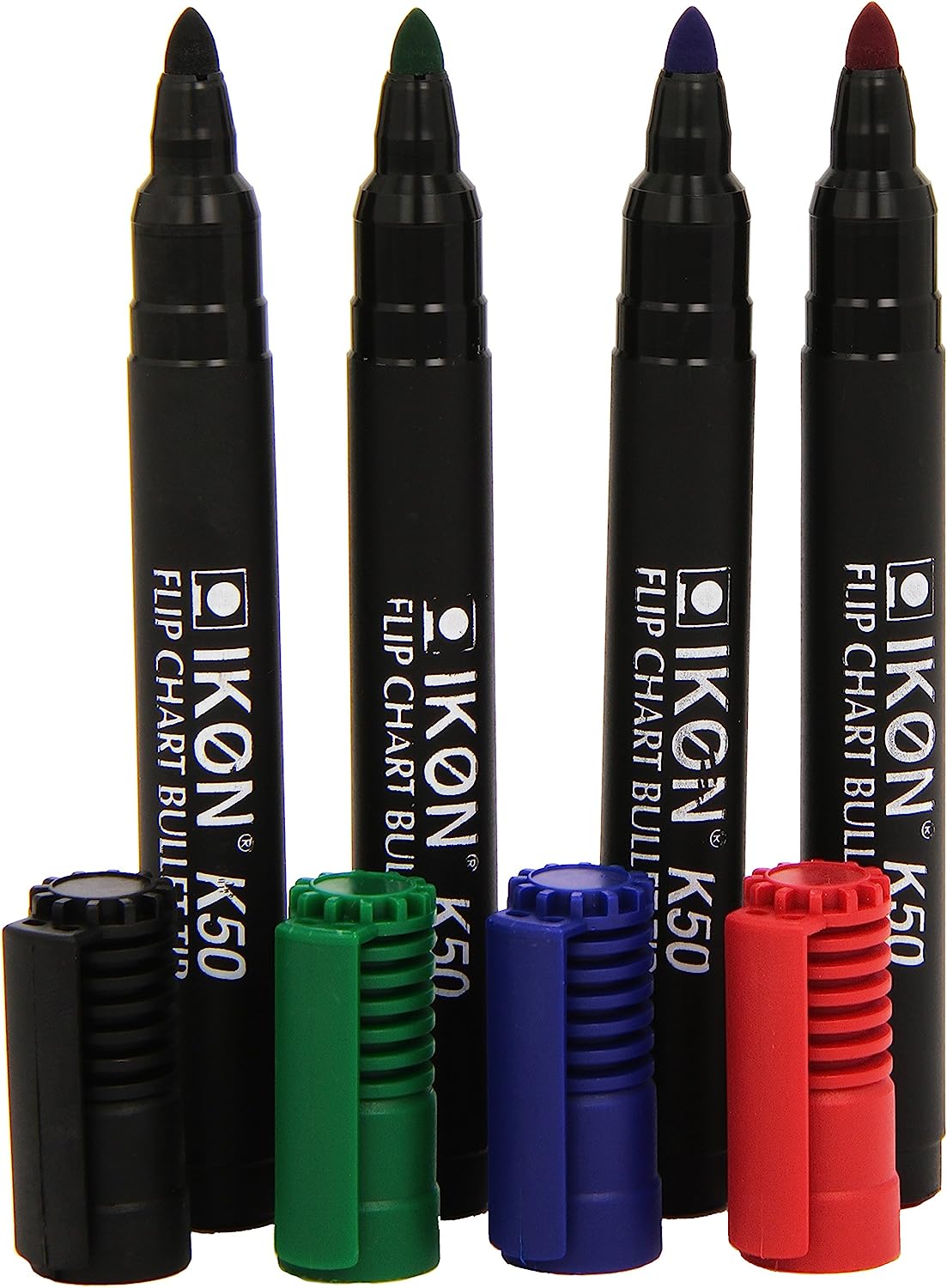 Hainenko K50-WLT4 Value Bullet Tip Flipchart Marker - Assorted Colour (Pack of 4