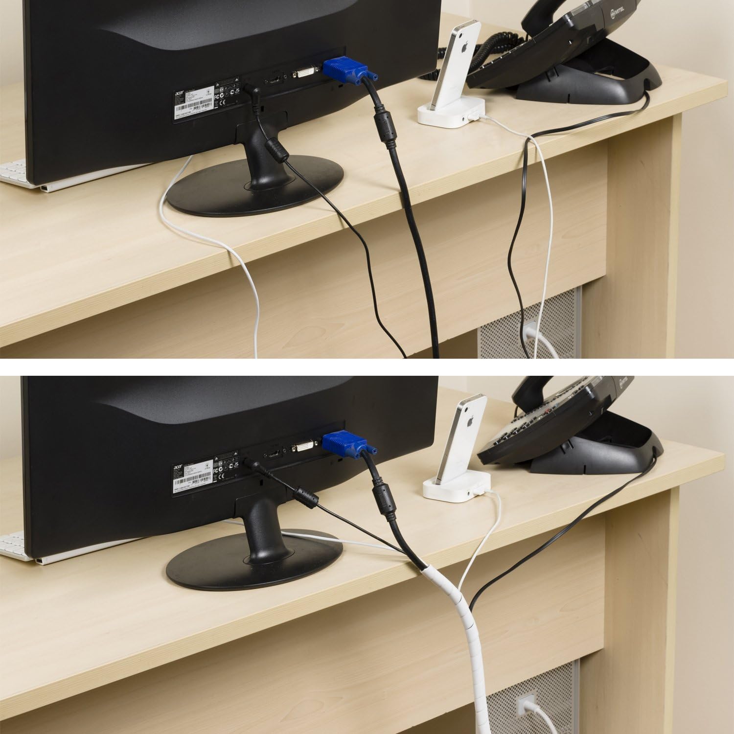 D-Line Cable Tidy Spiral Wrap, Cable Management Solution to Organise Cables - 2.5 Meter Length