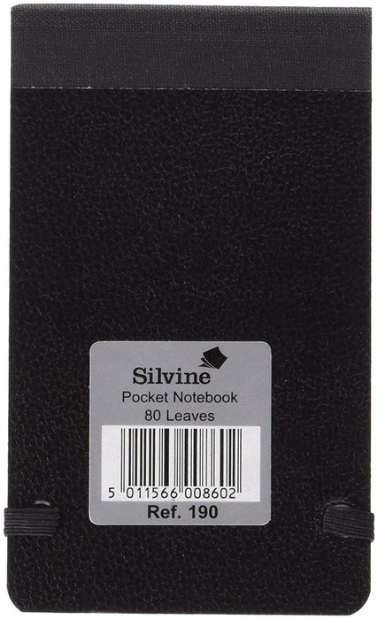 Silvine Pocket Notebook Elasticated Stiff Cover 160 Pages 75gsm (Pack of 12)