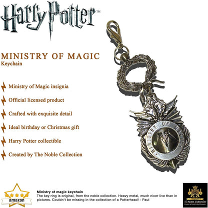 The Noble Collection Harry Potter Ministry of Magic Keychain - 2in (4.5cm) Ministry of Magic Insignia - Harry Potter Film Set Movie Props Gifts Merchandise