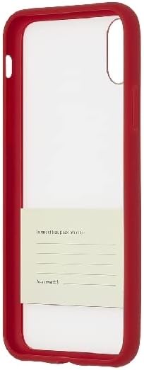 Moleskine Transparent Hard Case with Elastic Band Graphic - Hard Case for iPhone X with XS Volant Journal for Notes - Transparent Case with Border and Band Graphic Colour Scarlet Red