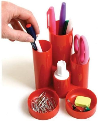 Q-Connect Desk Tidy Red (W130 x D130 x H105mm