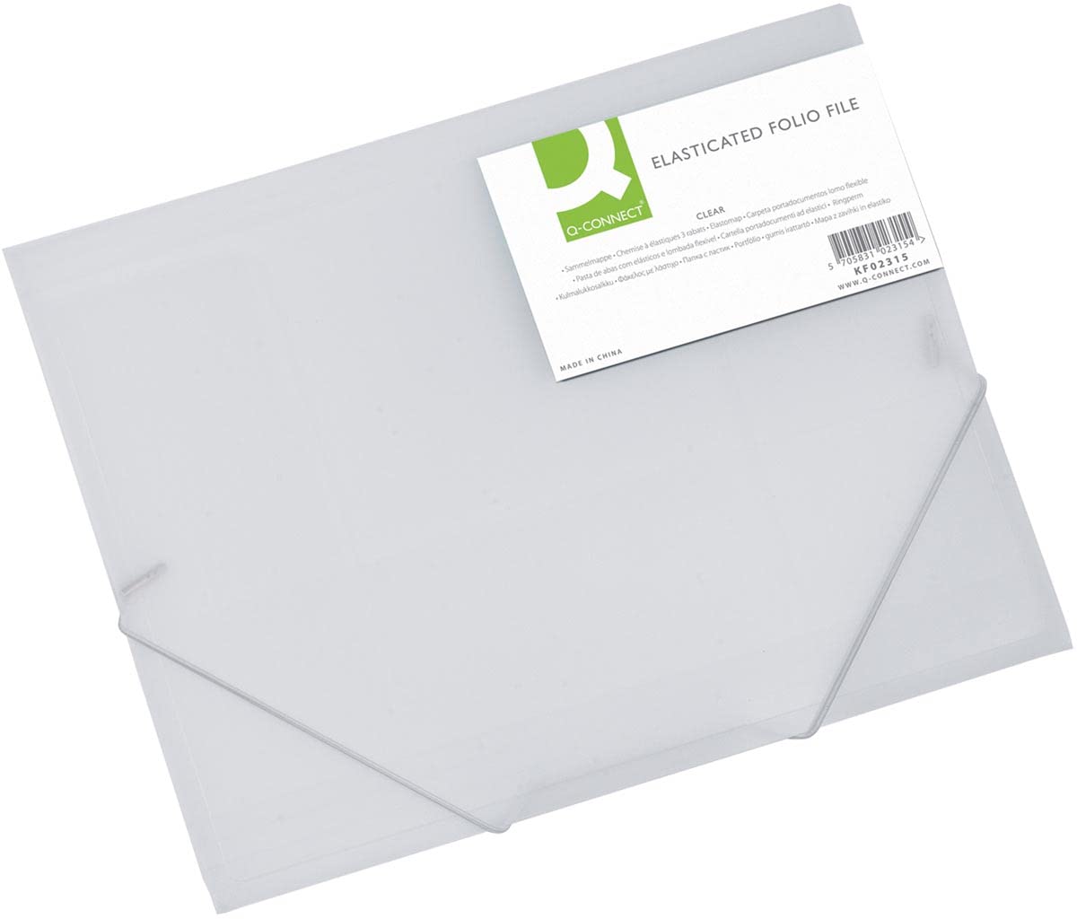 Connect Folder Clip & Elastic Frosted Transparent Transparente - Carpeta (Transparente, A4, 320 mm, 248 mm, 24 pieza(s))