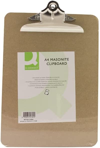 Q-Connect KF01304 A4 Clipboard Masonite, Brown