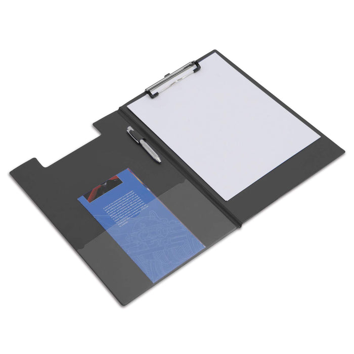Rapesco VFDCB0B3 A4+ Foldover Clipboard with Pocket, Black Black A4 Foldover Clipboard