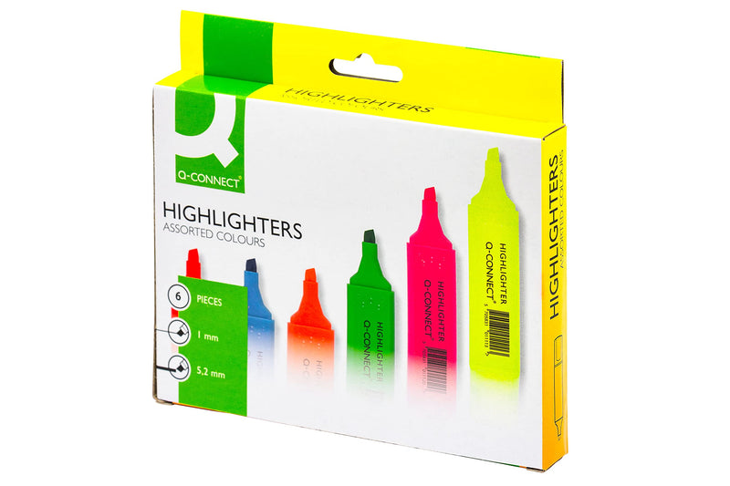 Q Connect Assorted Highlighter Pen (Wallet of 6