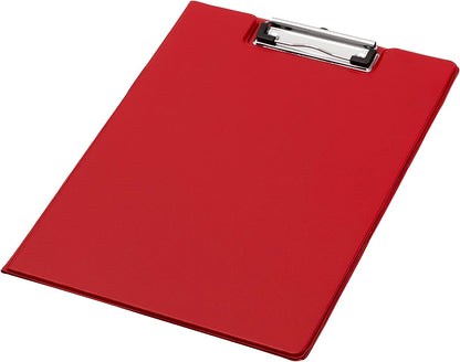 Q-Connect Foolscap/A4 PVC Fold Over Clipboard - Red  Red 1 (Pack of 1) PVC