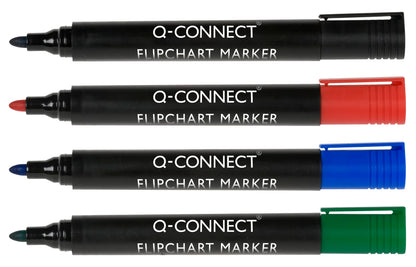Q-Connect Flipchart Marker Pen Bullet Tip Assorted (Pack of 4