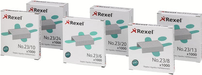 Rexel No.23/13 mm Heavy Duty Staples, For Stapling up to 90 Sheets, Use with Heavy Duty Staplers, Box of 1000, 2101053