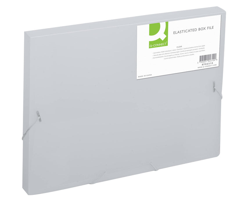 Q-Connect Elasticated Box File - Clear Clear 1 Single