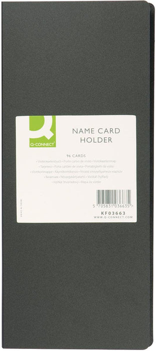 Q-Connect Polypropylene Name Business Card Holder 96 Card Black