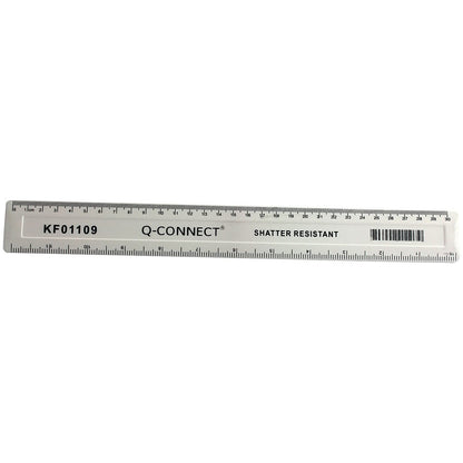 Q-Connect 300mm Ruler Shatterproof - White (Pack of 10