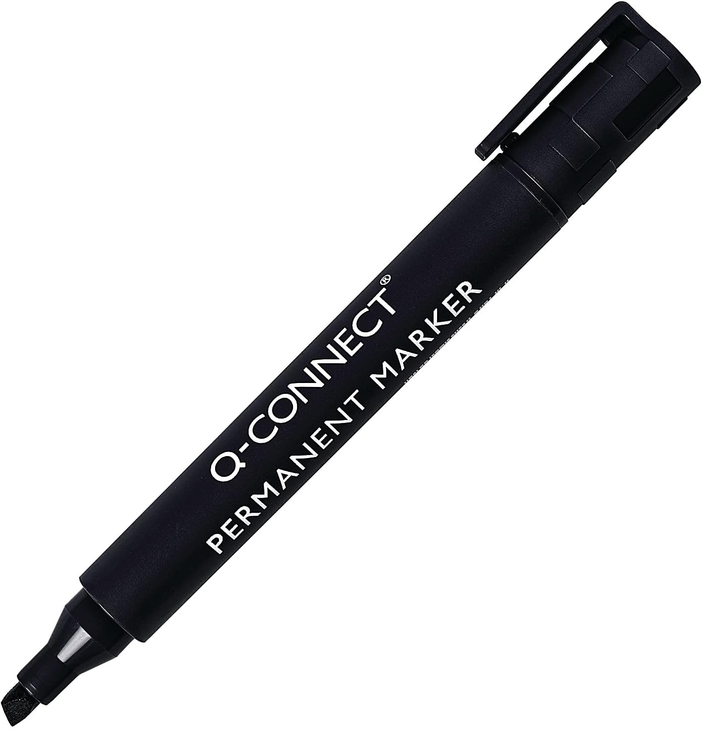 Q-Connect Permanent Marker Pen Chisel Tip Black (Pack of 10) KF26042