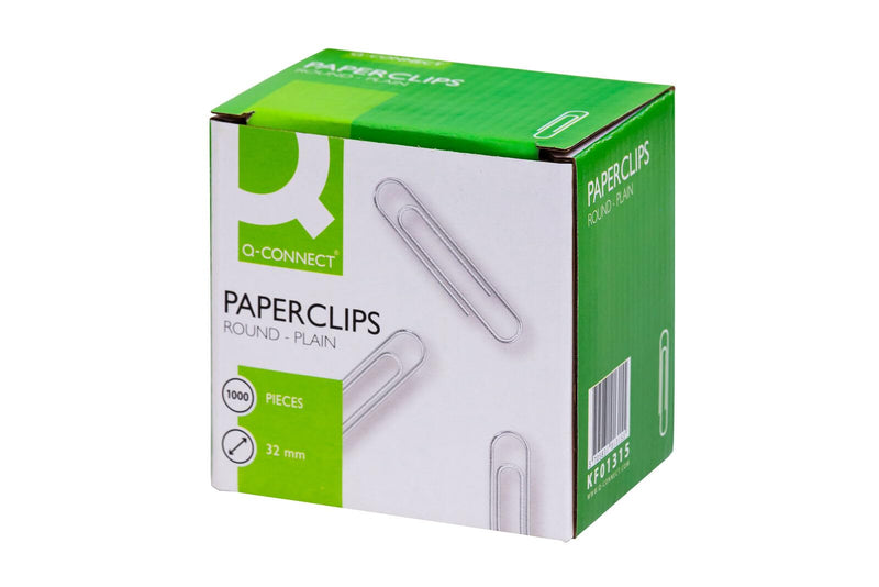 Q-Connect Paperclips Plain 32mm (Pack of 1000
