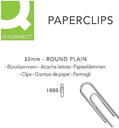 Q-Connect Paperclips Plain 32mm (Pack of 1000