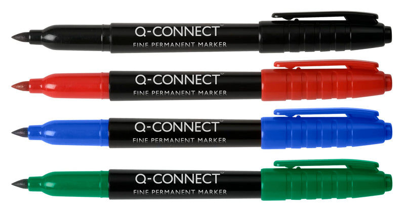 Q-Connect Permanent Marker Bullet Tip Fine Assorted (Pack of 10