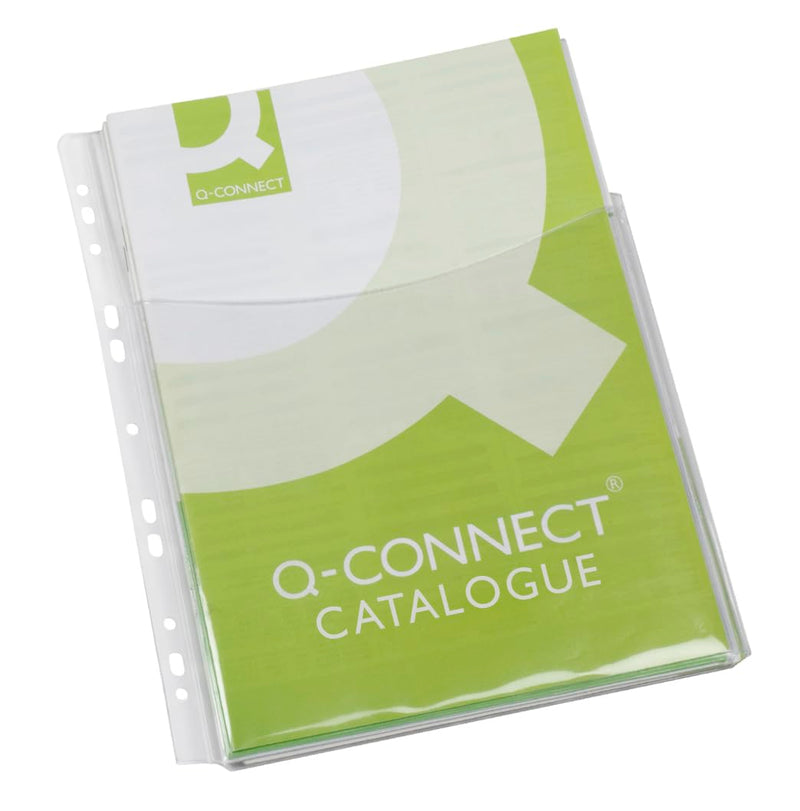 Q-Connect 3/4 Cover Expanding Punched Pocket A4 (Pack of 5