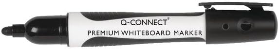 Q-Connect Bullet Tip Premium Whiteboard Marker (Pack of 10)- Black