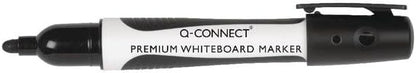 Q-Connect Bullet Tip Premium Whiteboard Marker (Pack of 10)- Black