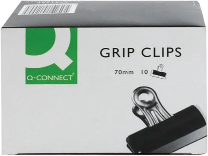 Q-Connect Grip Clip 70mm Black (10 Pack) KF01290
