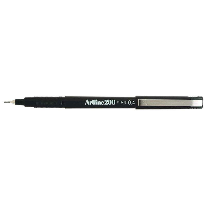 artline 200 Black Fineliner Pens, Pack of 12 (A2001