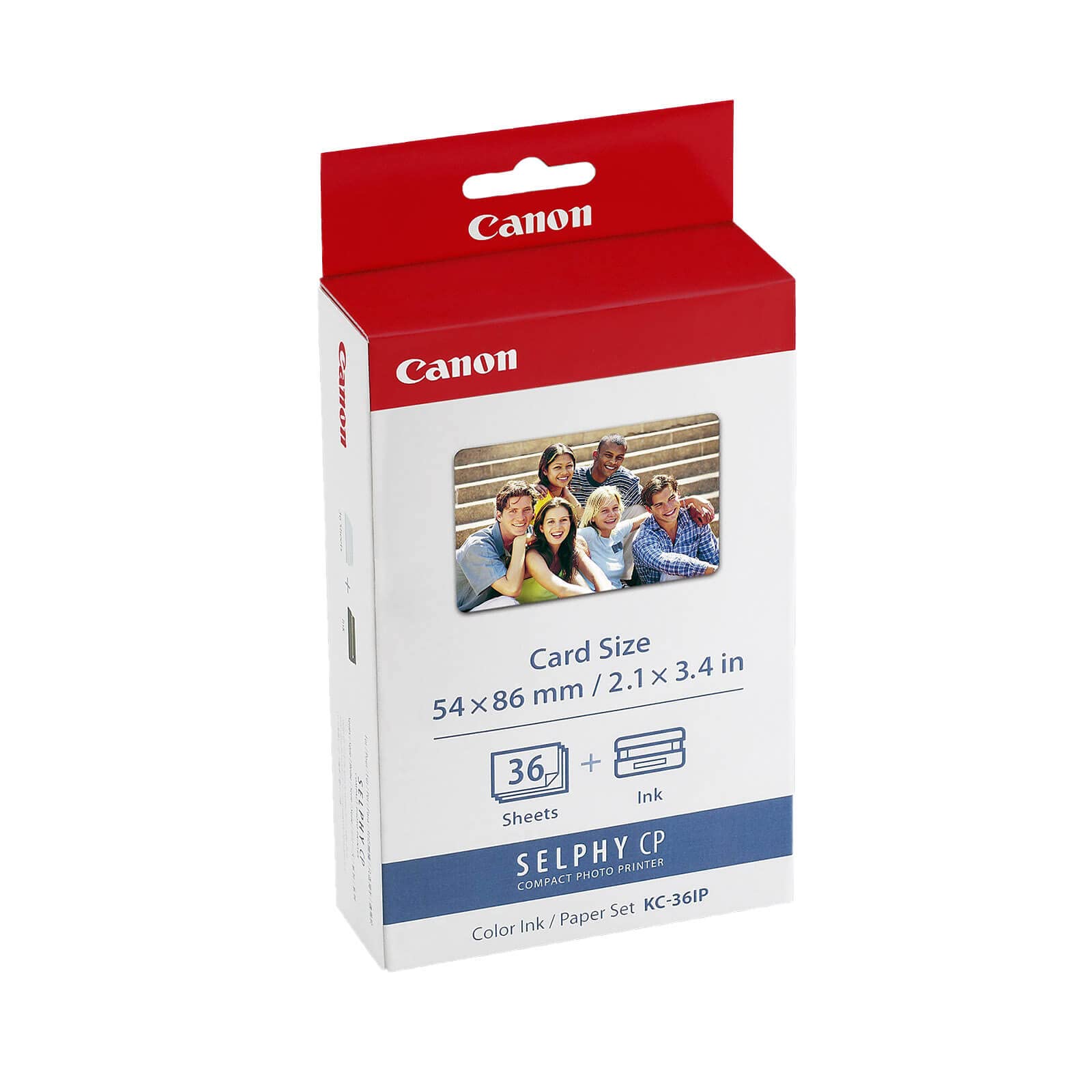 Paper for Canon SELPHY CP1500 - KC-36IP Genuine Canon Ink + Paper Set (54 x 84mm) 36 Sheets, also compatible with CP1300, CP1200
