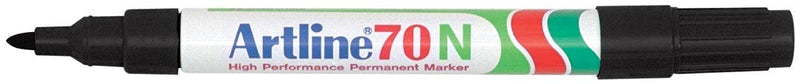 New , Artline 70 Permanent Marker Xylene-free Bullet Tip 1.5mm Line Black Ref A701