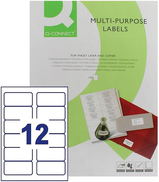 Q CONNECT 99.1 x 42.3 mm Multipurpose Label (Pack of 1200) 99.1 x 42.3 mm Pack of 1200