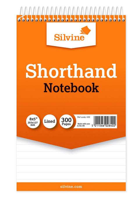 Silvine 8x5" Reporter's Spiral Shorthand Notebook with 300 Pages (Pack of 6