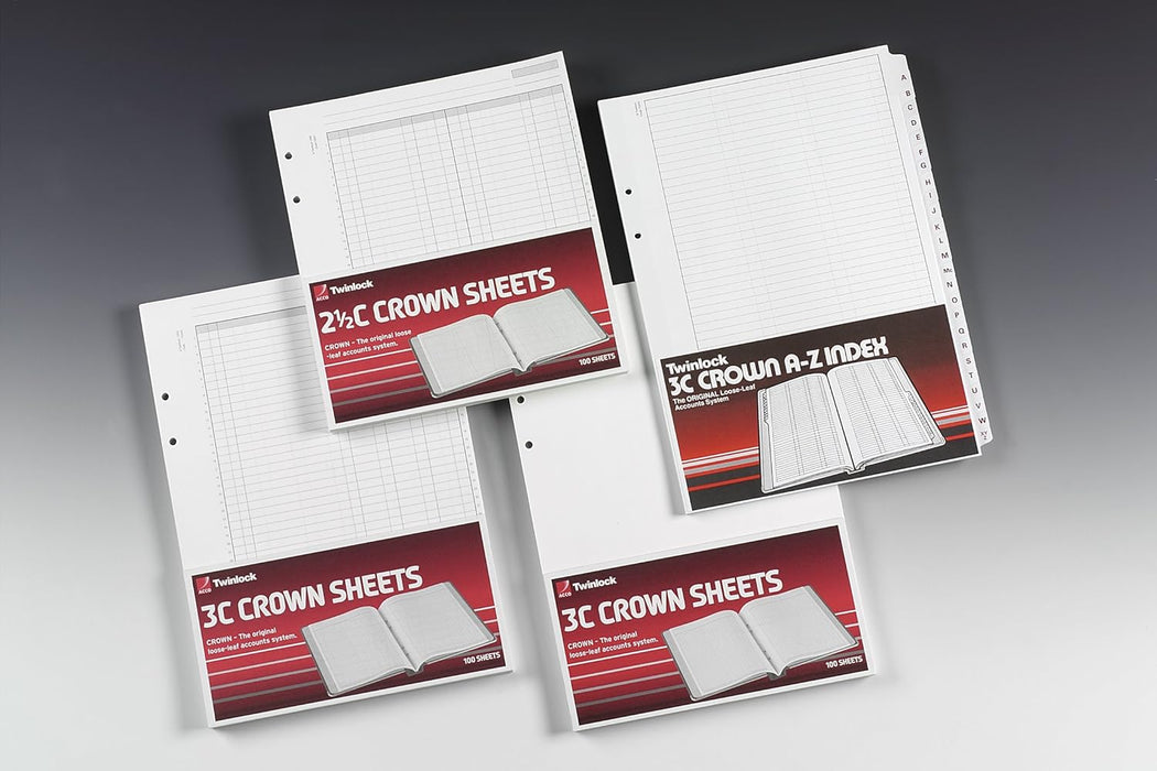 Rexel Twinlock Crown 3C Refill Sheets Treble Cash (Pack of 100 Sheets