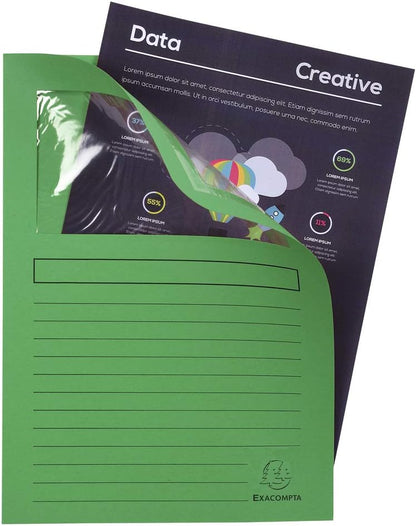 Exacompta - Ref 50100E - Forever Collection - Window Folders - 220 x 310mm in Size, Suitable for A4 Documents, 120gsm Recycled Board - Assorted Colours (Pack of 100