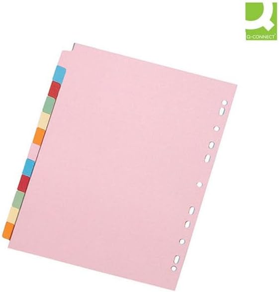 Q-Connect KF01515 12-Part Subject Divider Multi-punched A4, Pink 12 Part Pink