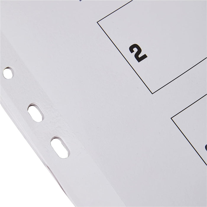 Q-Connect 5-Part Index Multi-Punched Reinforced Board Multi-Colour Blank Tabs A4 White KF01525 (Pack of 5) 5 Parts (Pack of 5)