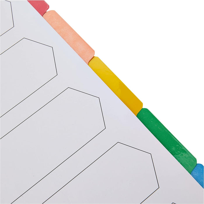 Q-Connect 5-Part Index Multi-Punched Reinforced Board Multi-Colour Blank Tabs A4 White KF01525 (Pack of 5) 5 Parts (Pack of 5)