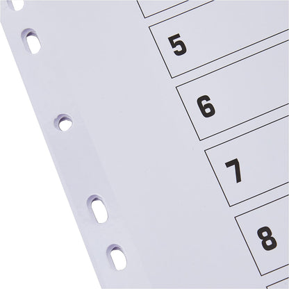 Q-Connect 1-10 Index Multi-Punched Reinforced Board Clear Tab A4 White KF01528
