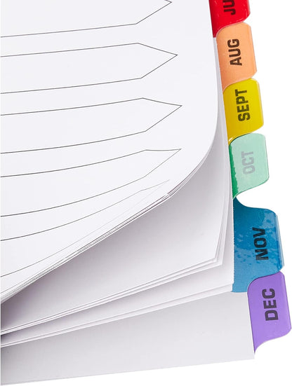 Q-Connect Multi-Punched January-December Reinforced Multi-Colour A4 Index Pre-Printed Tabs KF01524