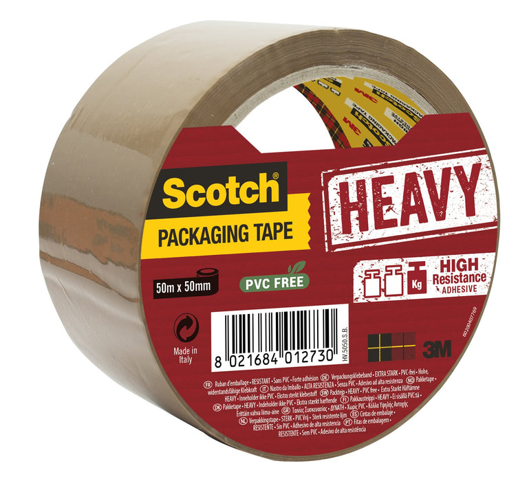 Scotch Secure Seal Packaging Tape Brown 50 mm x 50 m 1 Roll/Pack - Ideal for Packing Boxes and Parcels Tape Heavy Brown