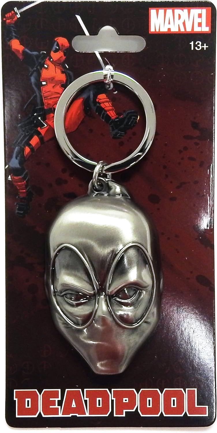 Marvel Deadpool Head Pewter Key Ring